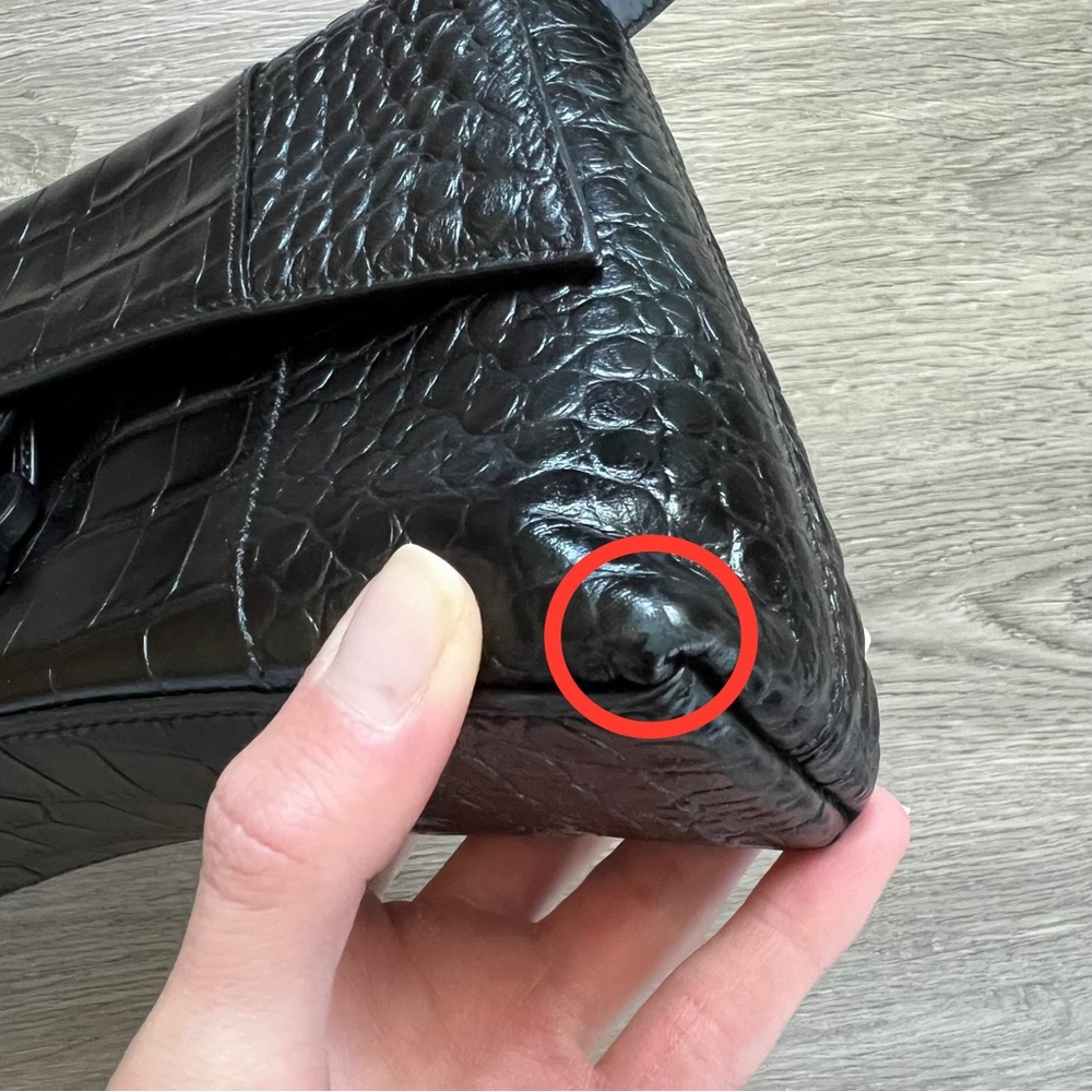 Balenciaga Black Croc XS Soft Hourglass Bag - Picture 8 of 15